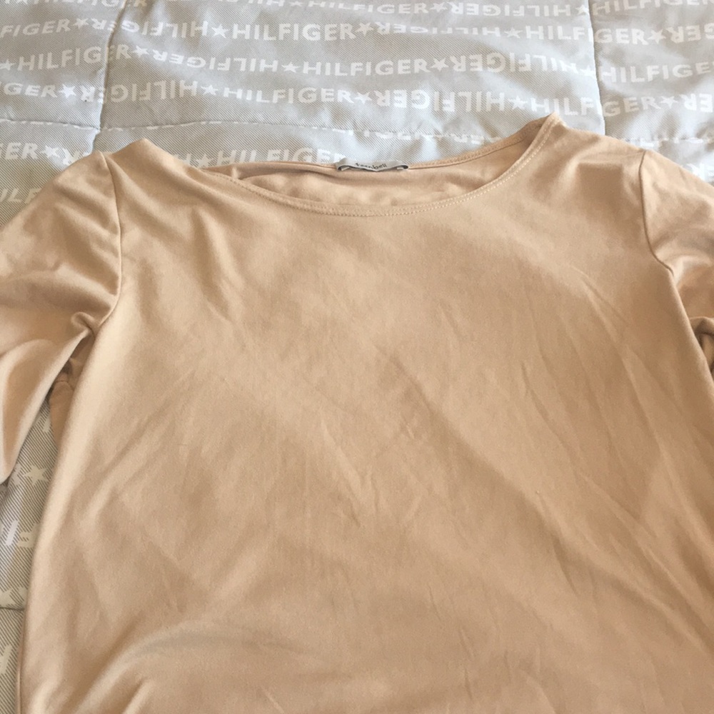 Cream long sleeve shirt